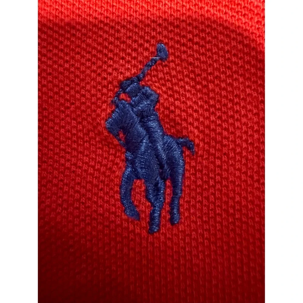 Polo Ralph Lauren Classic Fit Polo Mens 2XLT Red Blue Pony Short Sleeve